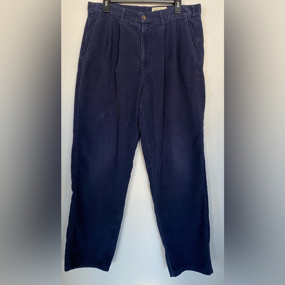 Vintage Eddie Bauer Men’s Corduroy Pants Size 36 Navy Blue 90s Y2K